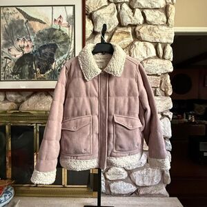 NWT UpWest women’s lined corduroy jacket hands free bomber in rose blush